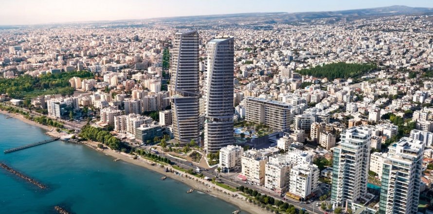 Trilogy luxury towers in Limassol overlooking the Mediterranean Sea